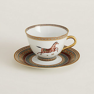 Hermes Set of 6 tea cups with saucers Cheval d'Orient - SCOPELLITI 1887