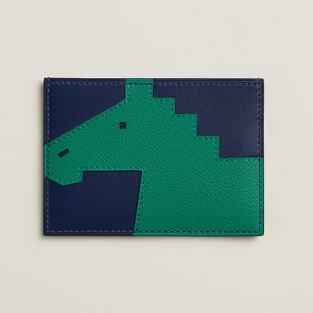 Cheval Picto card holder - Blue | Hermès Greece