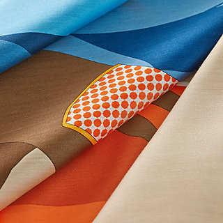 Foulard En Soie Vintage 65 X 67 Cm - Bleu Et Or, Sans Marque, Occasion