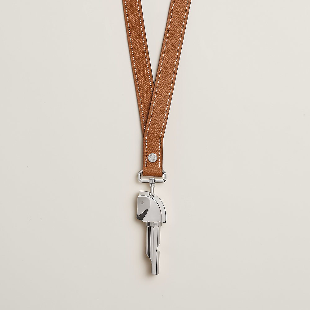 〈お洒落チャーム♪〉HERMES cheval necklace Hermes Cheval Necklace Vulcanium with Palladium Hardware