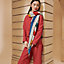 Chevaux Dechaines pleated shawl 140, View: Worn, worn, view 2 of 3
