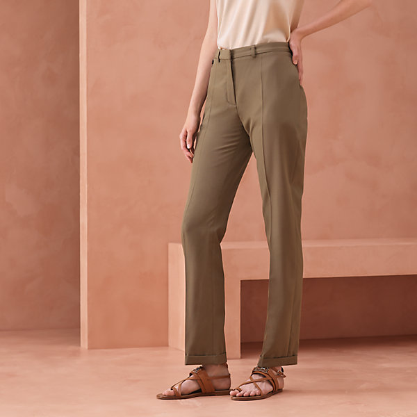 khaki cigarette pants