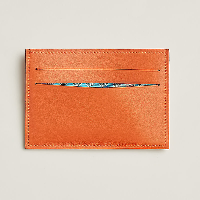 Citizen Twill card holder - Orange | Hermès Australia