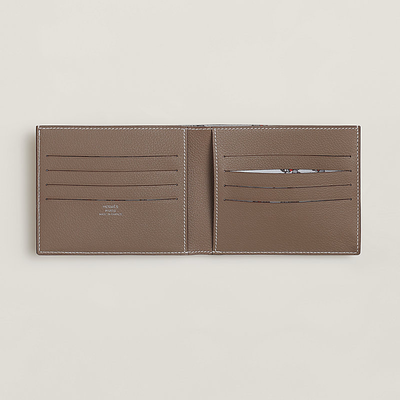 Citizen Twill Compact card holder - Grey | Hermès USA
