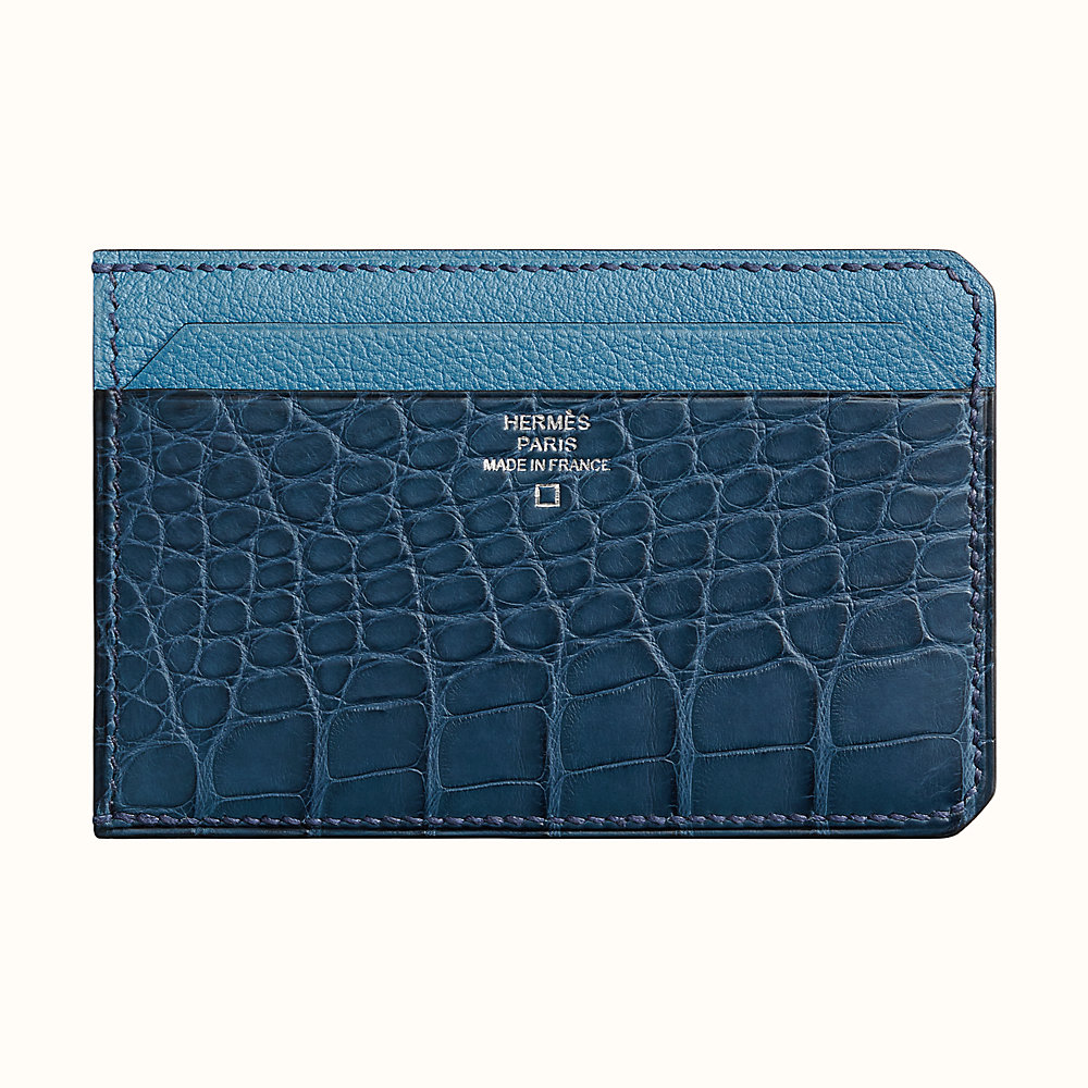 hermes alligator card holder