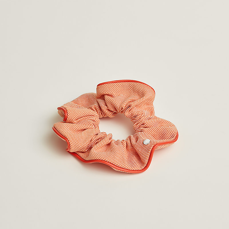 HERMES Hermes Scrunchie Claudia - Orange 98% cotton 2% polyurethane Women\'s HERMES Scrunchie Claudia Orange cotton polyurethane Women main image 4