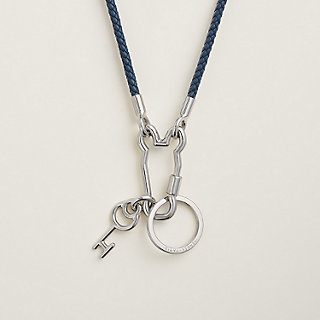 【アクセントに】HERMES Collana Cle Cheval HERMES Cle Cheval Necklace Stainless Steel Black Used mens
