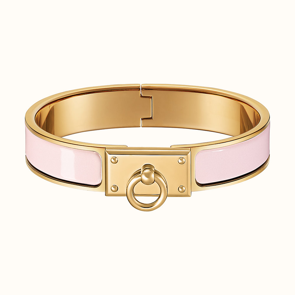 hermes gold and white enamel bracelet