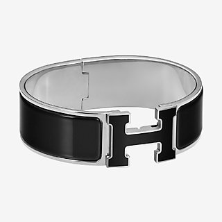 Hermes black clic clac bracelet Clearance