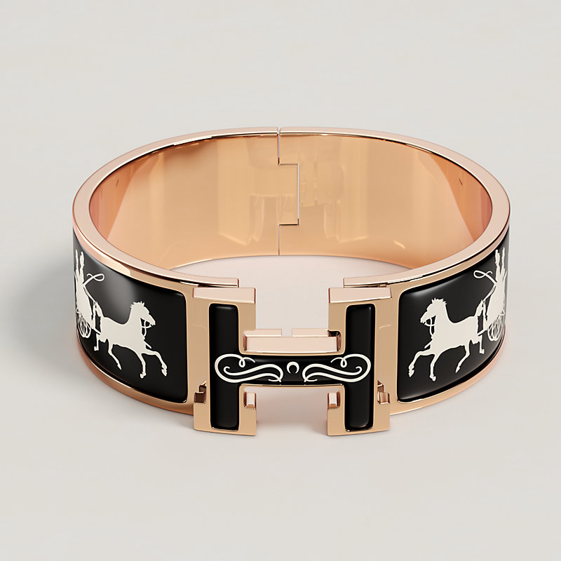 Hermes クリッパー　Hブレスレット Clic H Etriers bracelet - Orange | Hermès USA