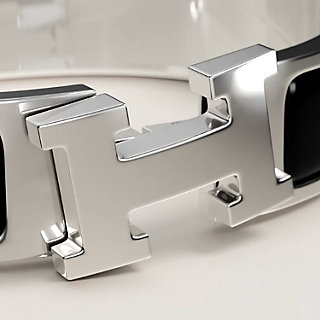 Hermes Clic H Bracelet Palladium-tone PM Noir in Palladium-tone with  Palladium-tone - US