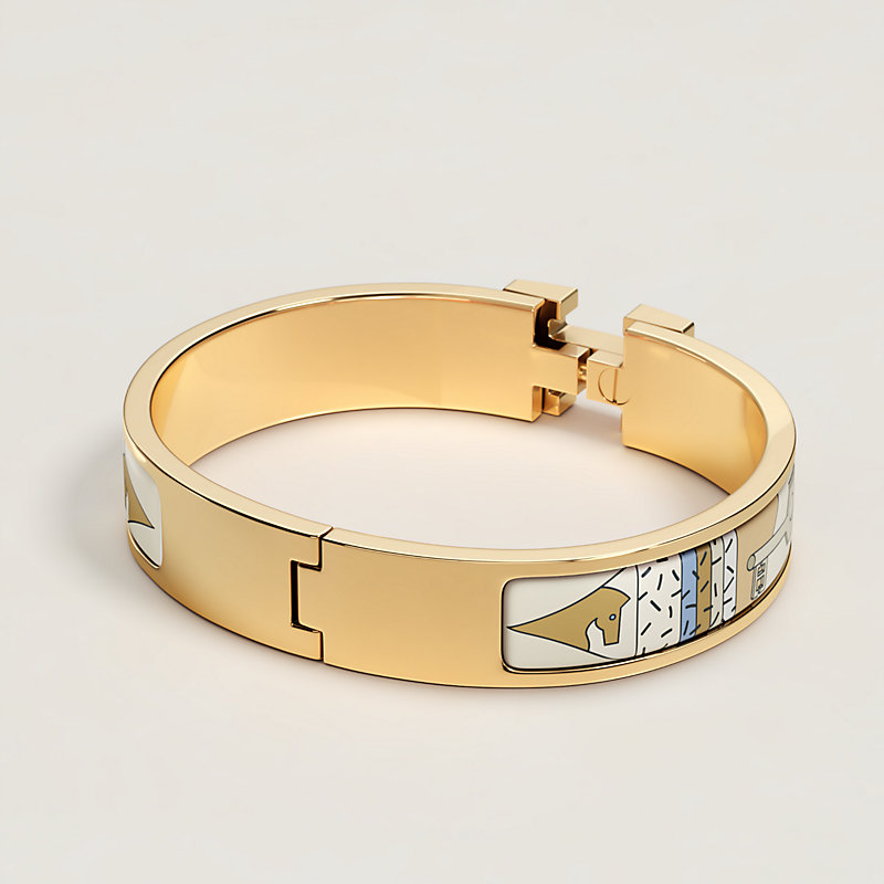 Hermes Clic H Bracelet In Matte Black And Silver – Found Fashion