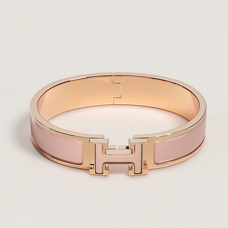 Clic H glitter bracelet - Pink | Hermès USA