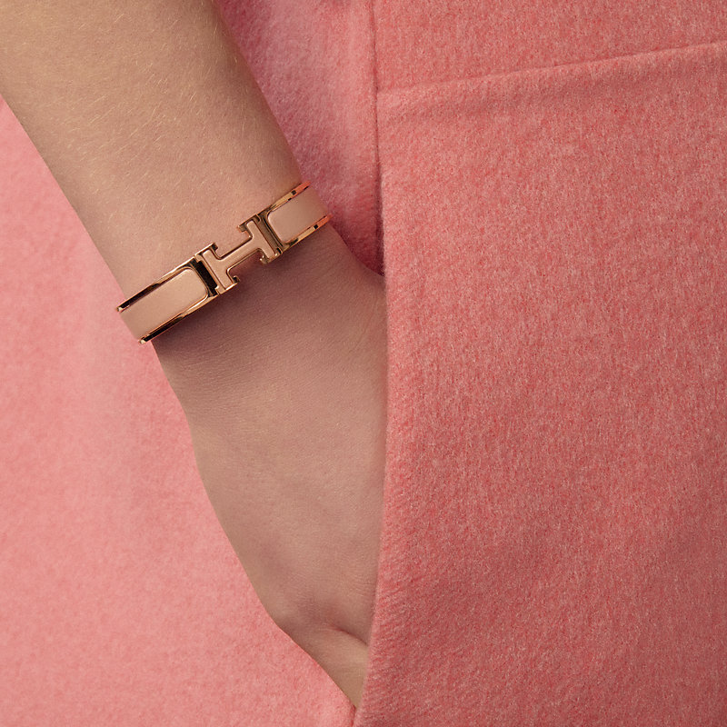 Clic H glitter bracelet - Pink | Hermès USA
