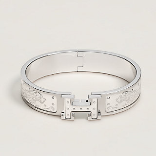 Clic H guepards bracelet - White | Hermès Hong Kong SAR