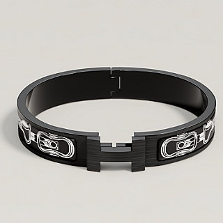 Clic HH Hermès Metallique bracelet - Black | Hermès USA