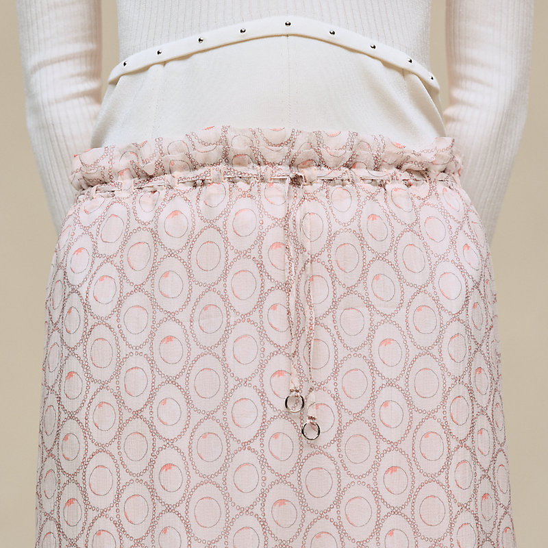 "Clous" drawstring tulip skirt