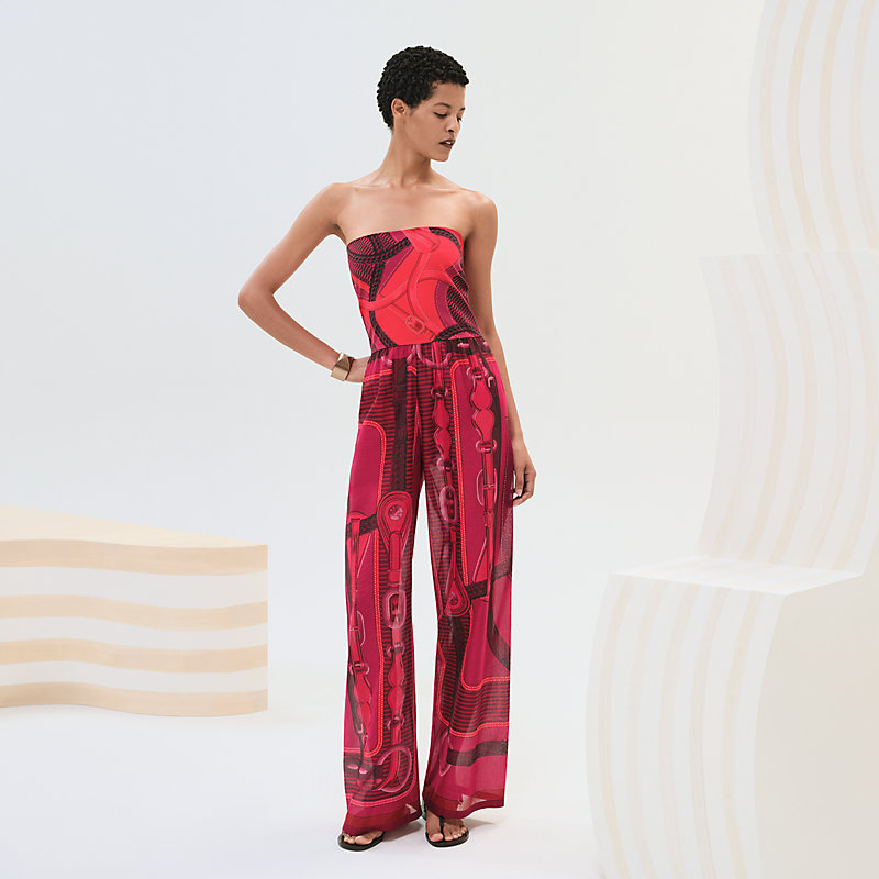 "Coaching Remix" beach bustier jumpsuit