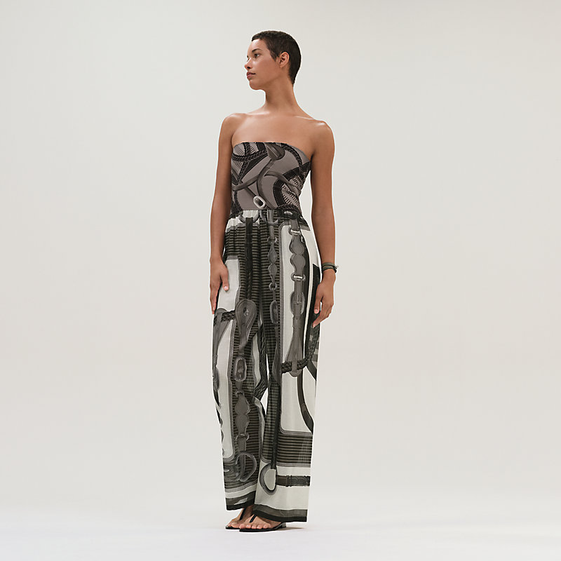 "Coaching Remix" beach bustier jumpsuit