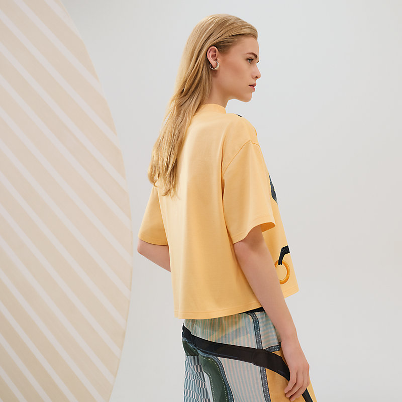 【上品コーデ/Blanc】HERMES ボクシーTシャツ Coaching Remix coaching-remix-boxy-fit-t-