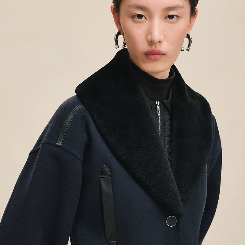 ▲未使用 HERMES 23AW Quilted car coat 44 △未使用 HERMES 23AW Quilted car coat 44