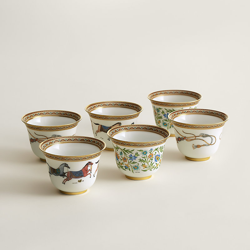 Coffret de 6 tasses Cheval d'Orient (n°1 à 3), mini modèle