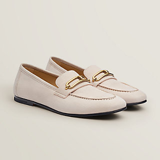 white leather slip on loafers