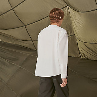 Collarless boxy fit shirt | Hermès USA