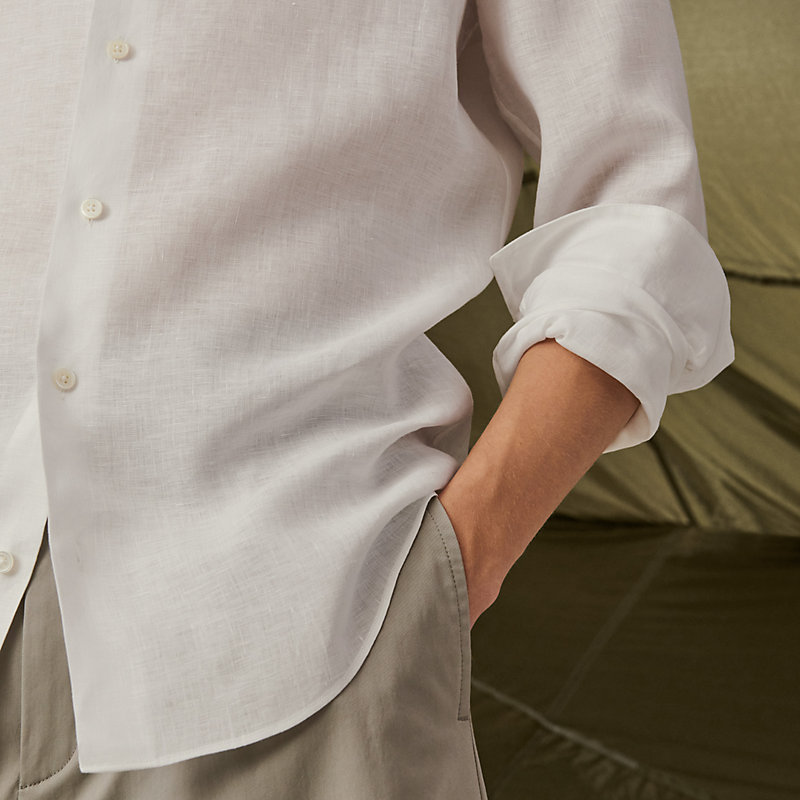 Collarless fitted shirt | Hermès Saudi Arabia