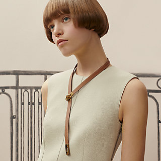 Collier cravate Kelly - Beige | Hermès Belgique Collier cravate Kelly - Beige | Hermès Belgique