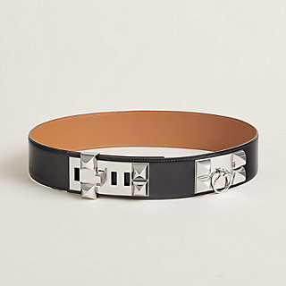Hermès | Authentic Collier De Chien Leather Belt Hermès Reversible 32 mm Collier de Chien Belt Kit - Black  main image 2