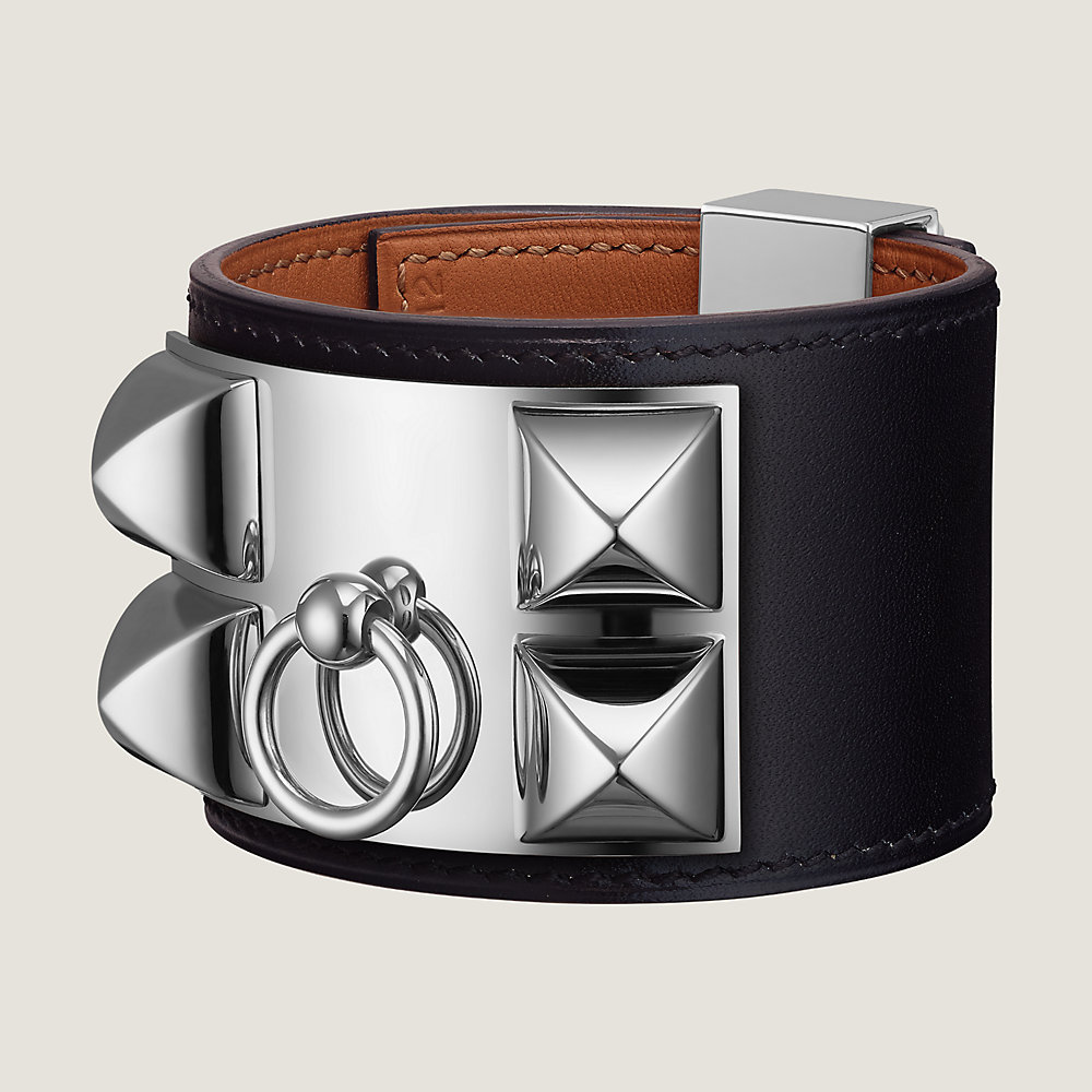 Hermes Wrap H Hapi Black Leather Bracelet | eBay