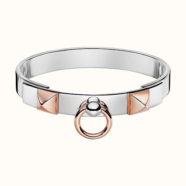 hermes collier de chien bracelet silver