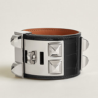 hermes エルメス collier de chien コリエドシアン 黒 Collier de Chien Disco Faubourg bracelet - Black | Hermès USA
