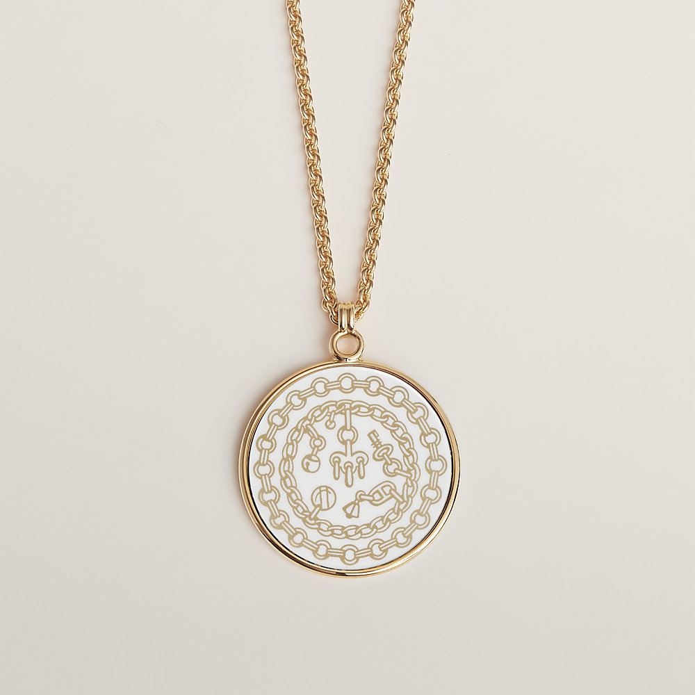 Collier Médaille Chaînes et Gris-Gris, grand modèle | Hermès France