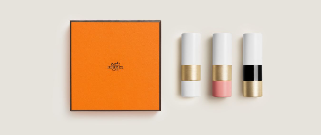 HERMÈS リップスティック 3色セット 10158 10151 10140 Componha seu próprio kit para presente com três batons Rouge