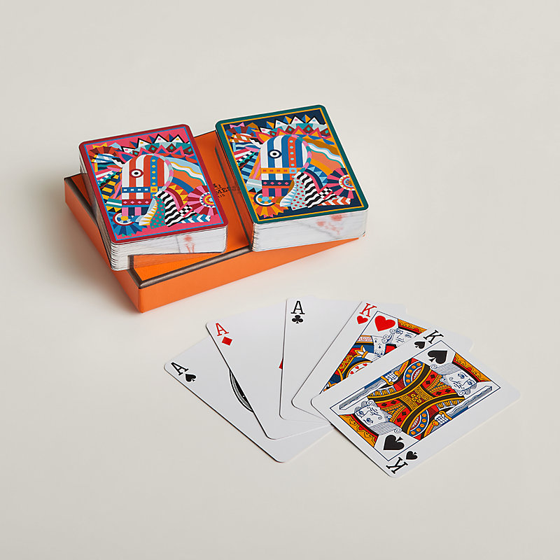 Conjunto de dois jogos de cartas para Bridge Cheval de Fête