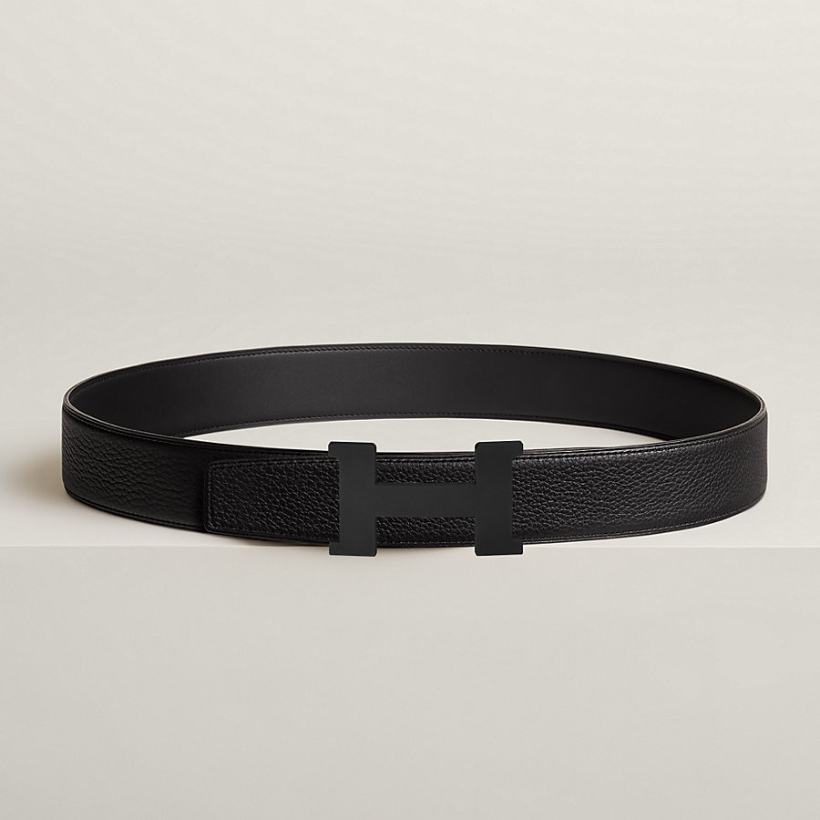 Gold Buckle Belt Hermes Black Buckle So Black Men display picture 1