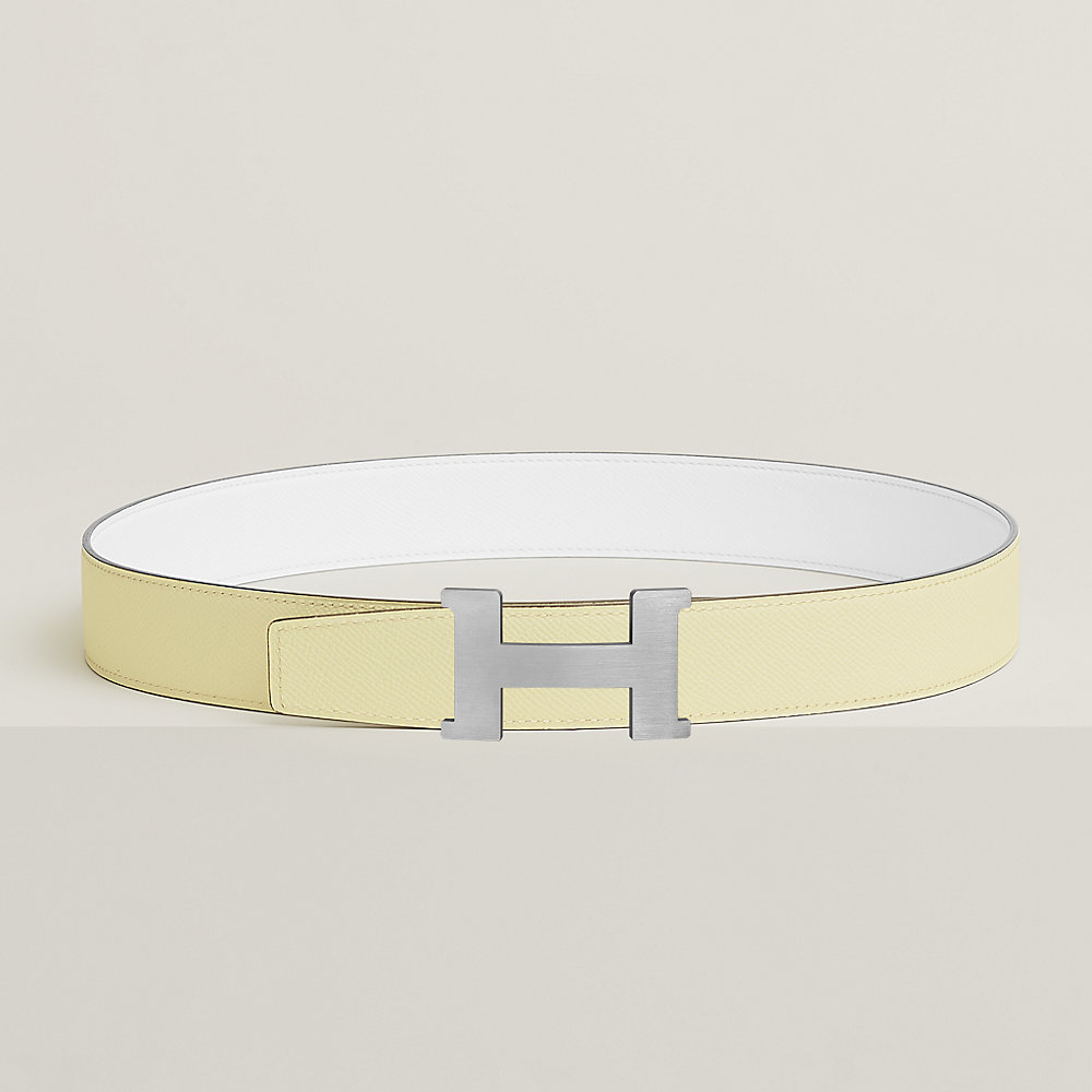 HM CONSTANCE BELT BUCKLE & REVERSIBLE NAVY BLUE LEATHER STRAP 38MM SILVER HARDWARE main image 0