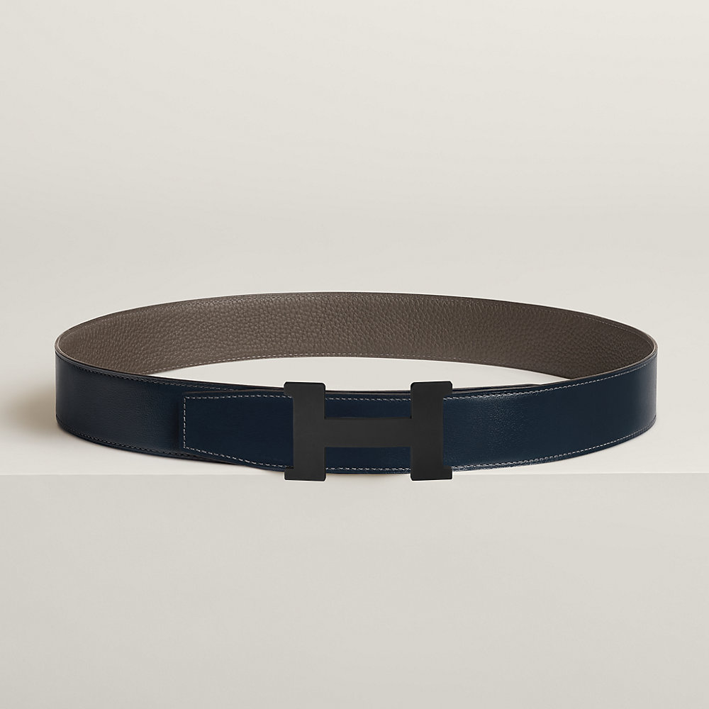 HM CONSTANCE BELT BUCKLE & REVERSIBLE NAVY BLUE AND BLACK LEATHER STRAP 38MM main image 1