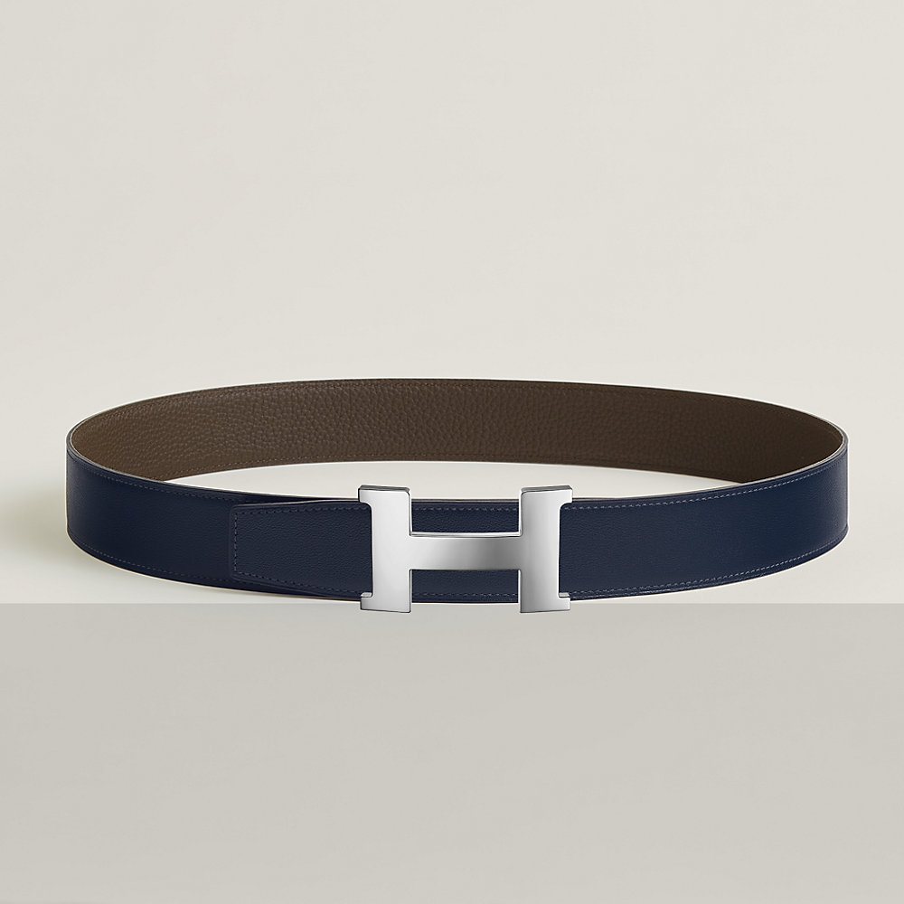 HM CONSTANCE BELT BUCKLE & REVERSIBLE NAVY BLUE AND BLACK LEATHER STRAP 38MM main image 0