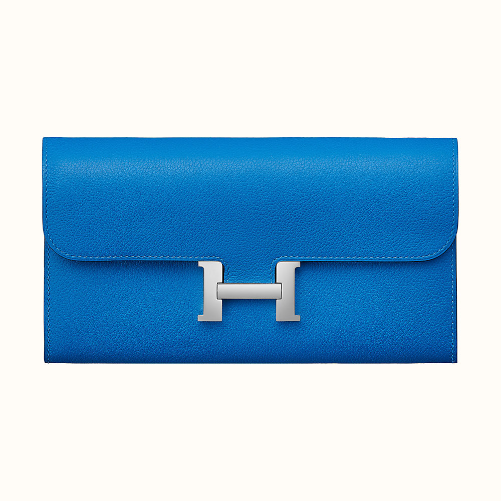 Hermes Constance Long Wallet Epsom 7W Izmir Blue Brand NEW in BOX with  receipt