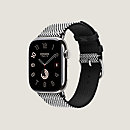 Vista: vista de frente, Correa Apple Watch Hermès Single Tour 46 mm Toile H