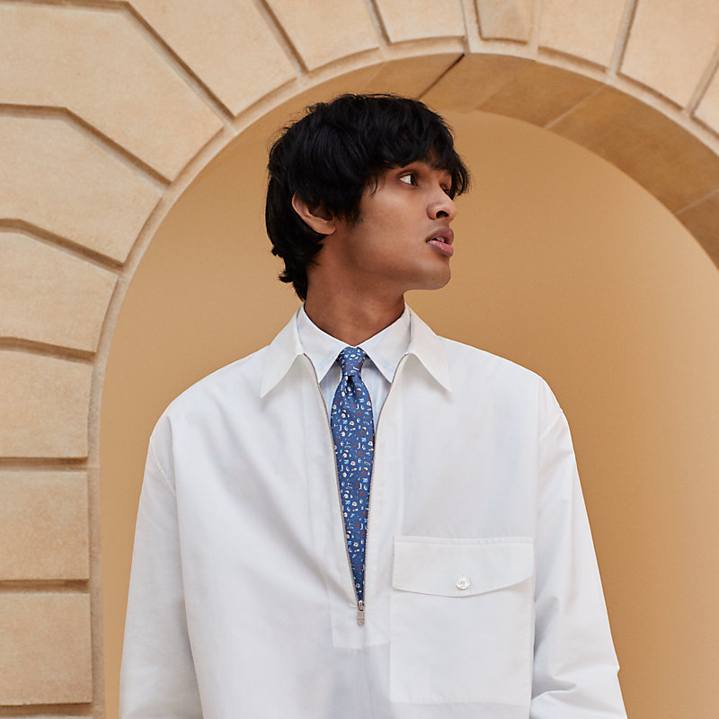Cravate GANT édition Limitée 100% Soie - Motif Vitrail Crème Banane Et Bleu-vert