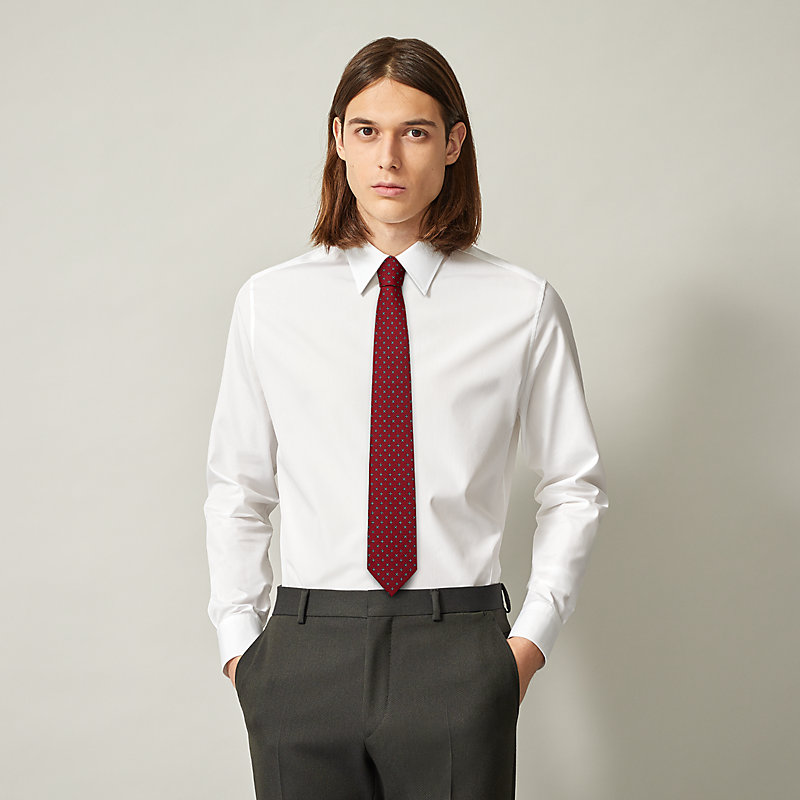 Hermès Cravate Mood Tie twill soie Red Blue Silk ref.243539 - Joli Closet