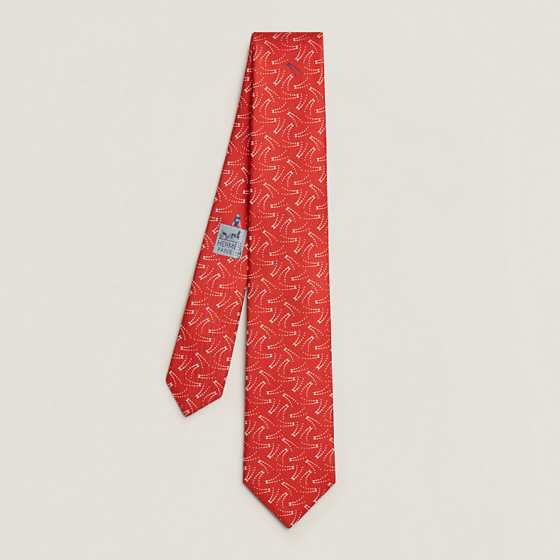 Cravate HERMÈS Authentique 100% Soie - Modèle 7867 UA Vert - Occasion En état Comme Neuf