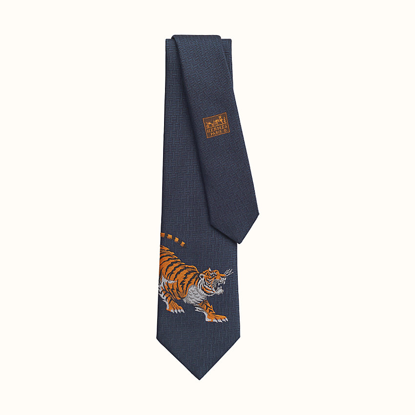HERMÈS Cravate Tie 7 Tigre