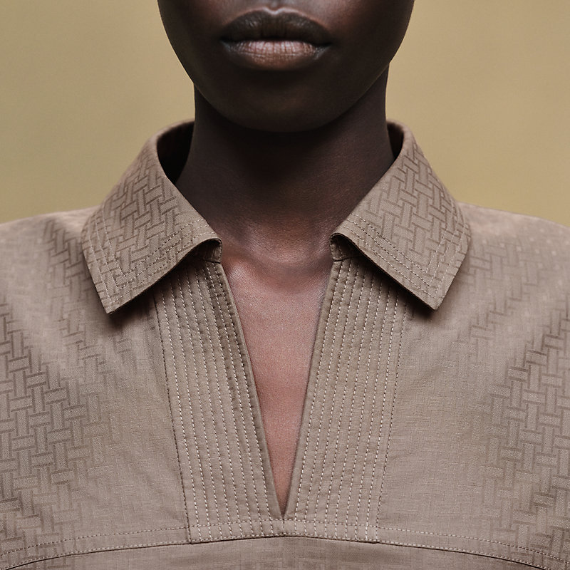 Cropped polo blouse