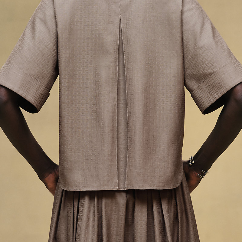 Cropped polo blouse