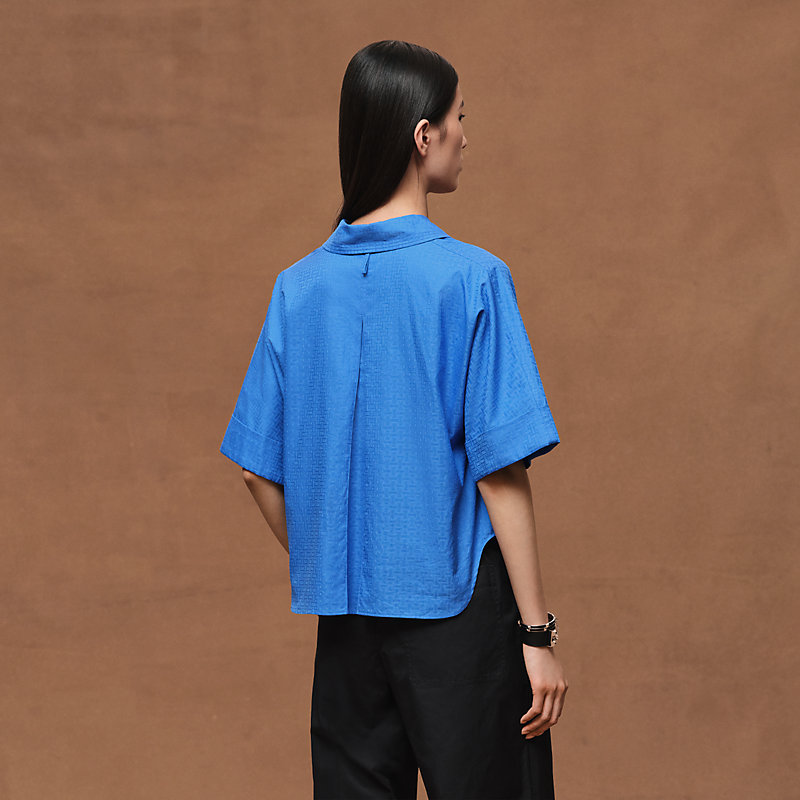 Cropped polo blouse